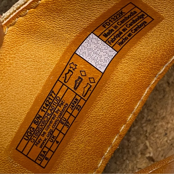 Ugg Carey Flip Flop Leather Sandals Size 6 - Picture 12 of 16